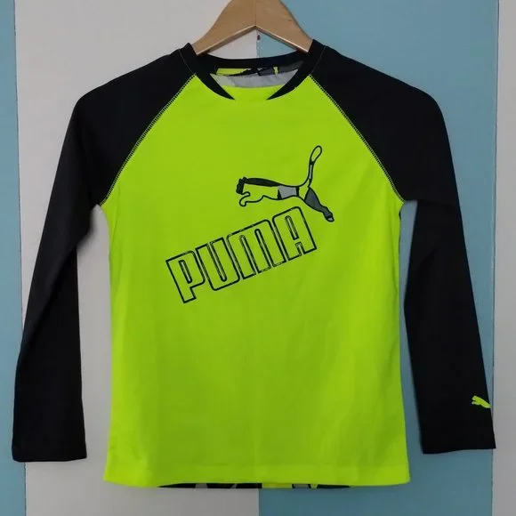 PUMA Neon Yellow Long Sleeve Shirt - Picture 2 of 6